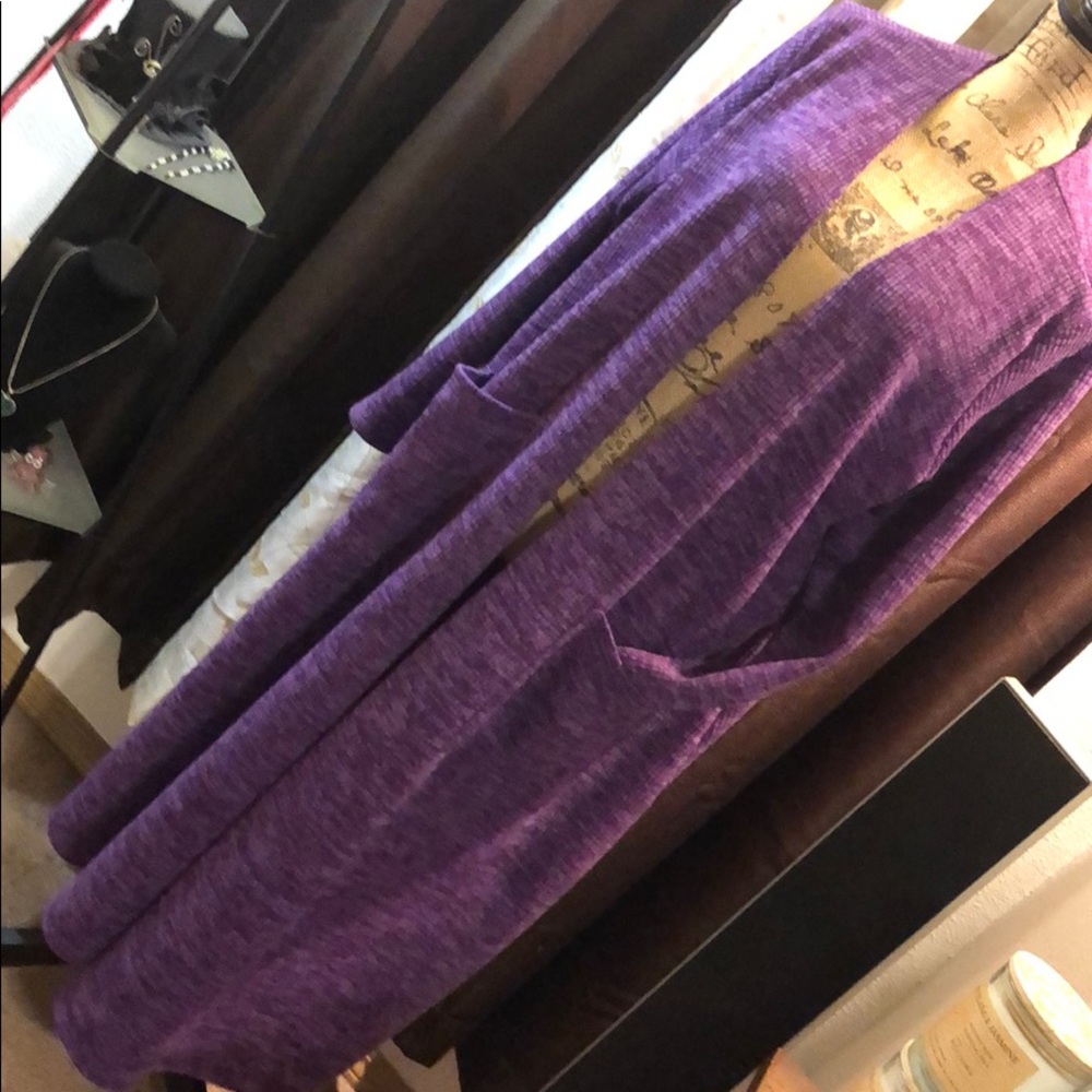 LuLaRoe Sarah Royal Purple Sweater Material XL